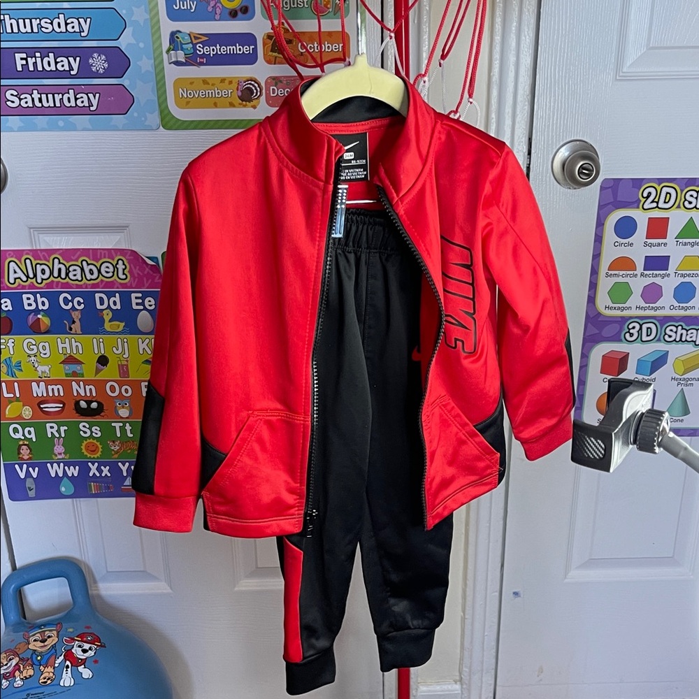 Nike Kids Red and Black Tracksuit